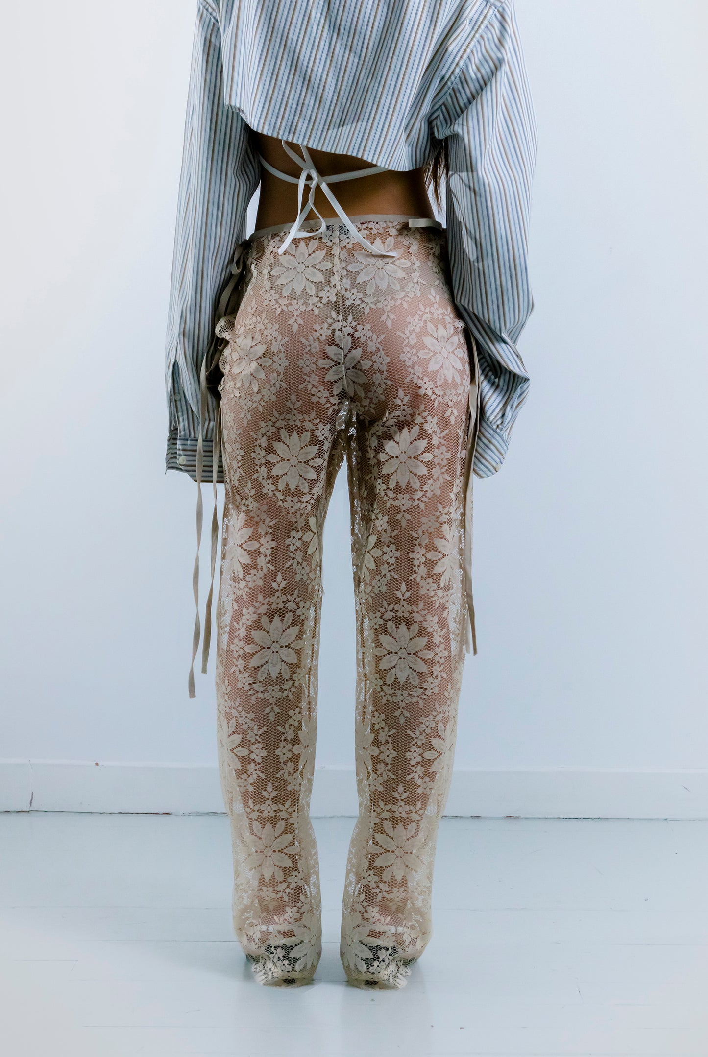 STRAPPY LACE TROUSERS