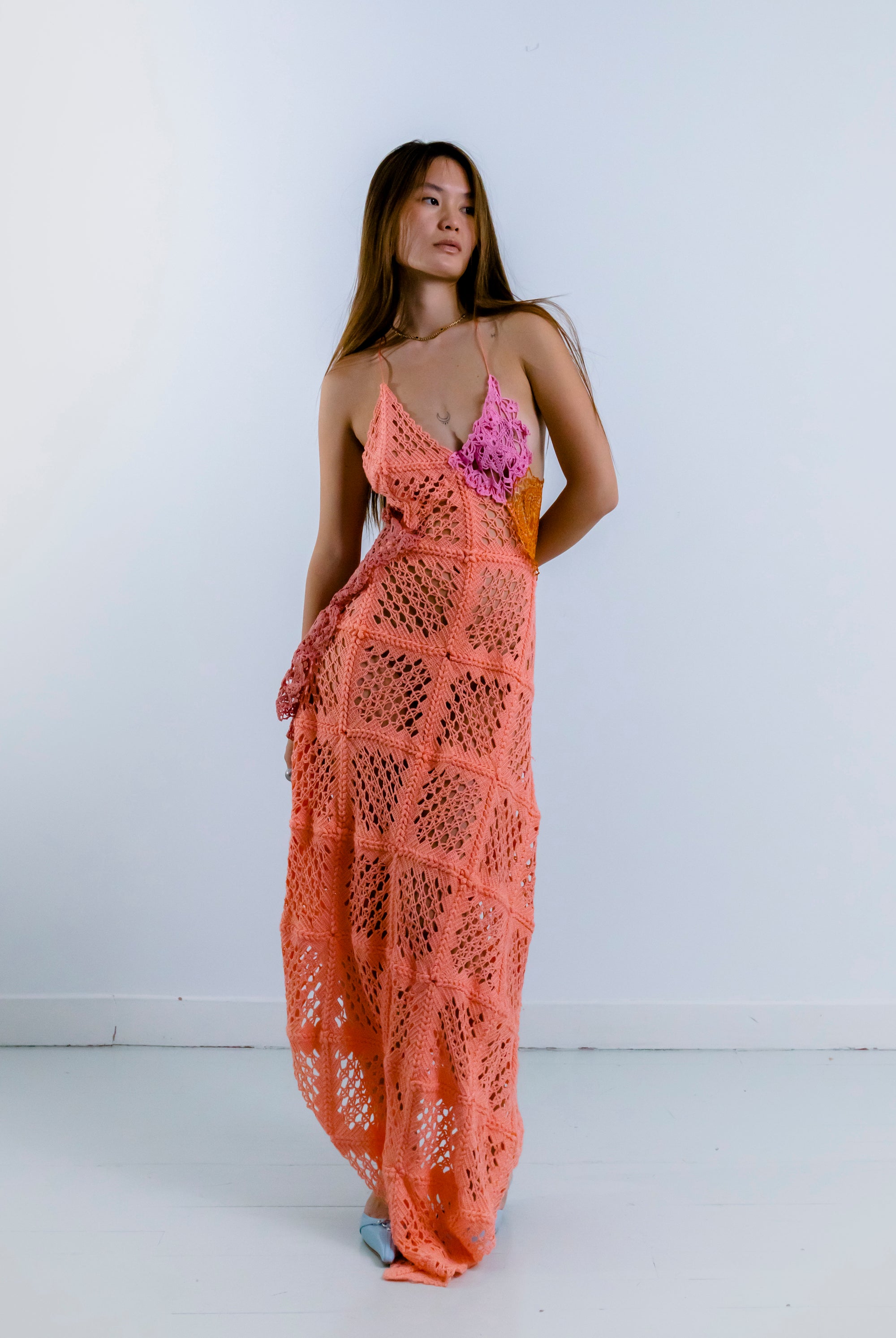 HANDKERCHIEF DRESS CORAL